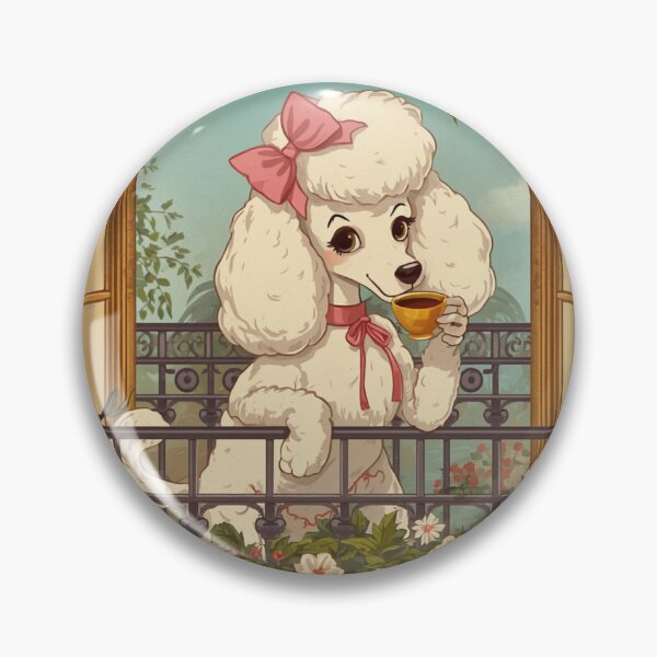 Item preview, Cute poodle lady having coffee designed and sold by Grechanka878.