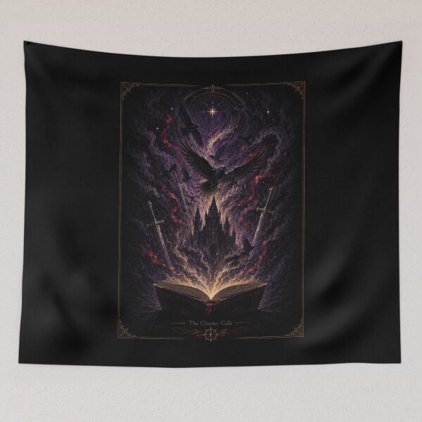 Item preview, The Chapter Calls Dark Fantasy Book Poster designed and sold by Sketchlegacy.