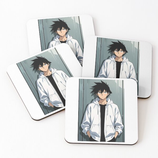 Item preview, Portrait - Elegant man white hoodie hands pockets designed and sold by AnimeShin.