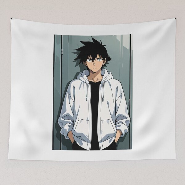 Item preview, Portrait - Elegant man white hoodie hands pockets designed and sold by AnimeShin.