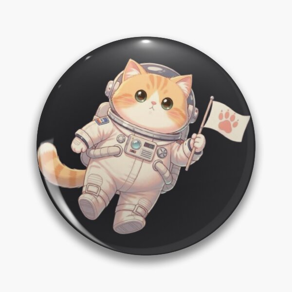 Item preview, Cute Astronaut Cat With Flag designed and sold by Moody Vibes Studio.