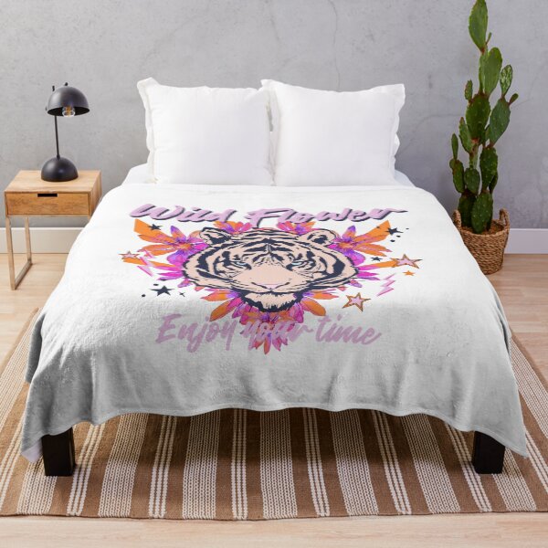 Item preview, Wild Flower Tiger Enjoy Your Time Floral Bold Graphic T-Shirt designed and sold by Atique Creations.