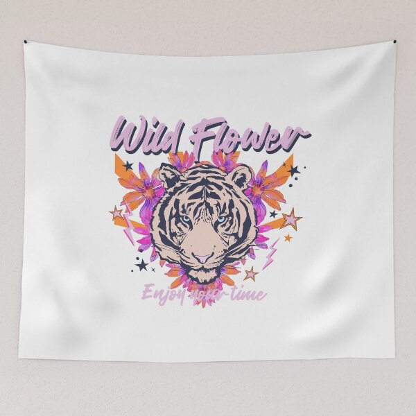 Item preview, Wild Flower Tiger Enjoy Your Time Floral Bold Graphic T-Shirt designed and sold by Atique Creations.