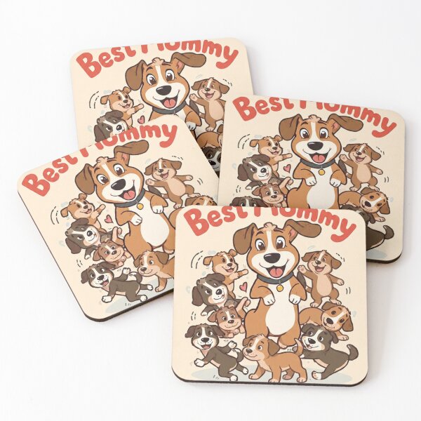 Item preview, Mommy dog with puppies cartoon image designed and sold by Grechanka878.