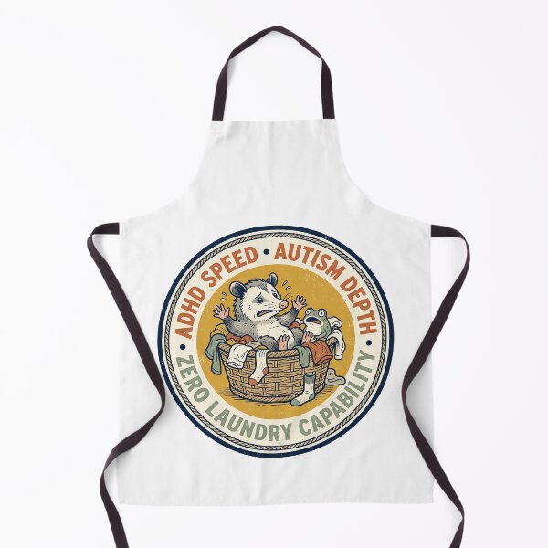 Item preview, AuDHD Neurodivergent Paradox Chaos Routine Sarcastic Retro Badge Graphic designed and sold by Osmose-Studio ⭐⭐⭐⭐⭐.