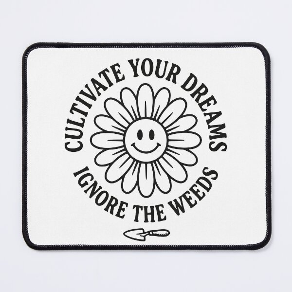 Item preview, Cultivate Your Dreams Ignore the Weeds – Retro Daisy Smiley Graphic Tee designed and sold by cladeart.