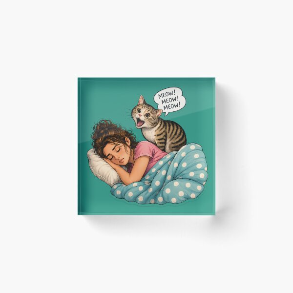 Item preview, Funny Cat Wake Up Call designed and sold by MischiefPaws.