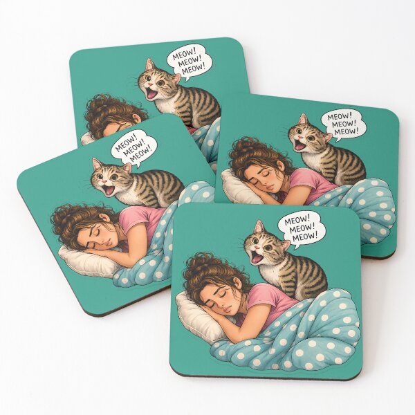 Item preview, Funny Cat Wake Up Call designed and sold by MischiefPaws.