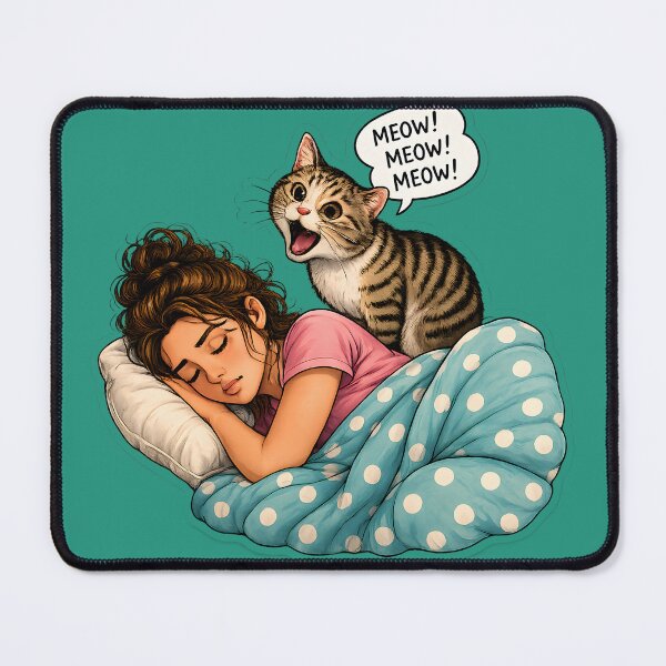 Item preview, Funny Cat Wake Up Call designed and sold by MischiefPaws.