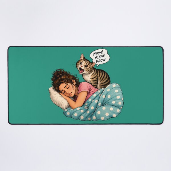 Item preview, Funny Cat Wake Up Call designed and sold by MischiefPaws.
