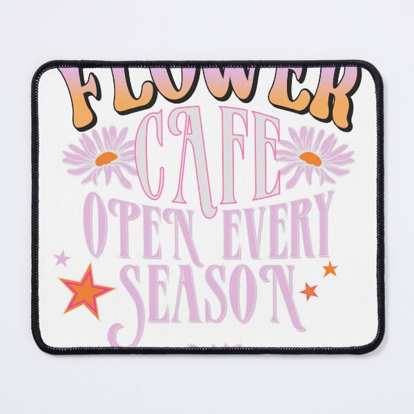 Item preview, Flower Cafe Open Every Season Retro Daisy Typography T-Shirt designed and sold by Atique Creations.