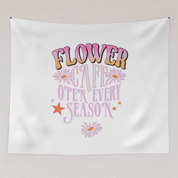 Item preview, Flower Cafe Open Every Season Retro Daisy Typography T-Shirt designed and sold by Atique Creations.
