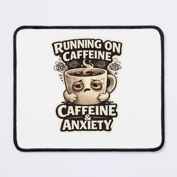 Item preview, Running On Caffeine & Anxiety – Cute Coffee Lover Sticker designed and sold by SimranChhina.