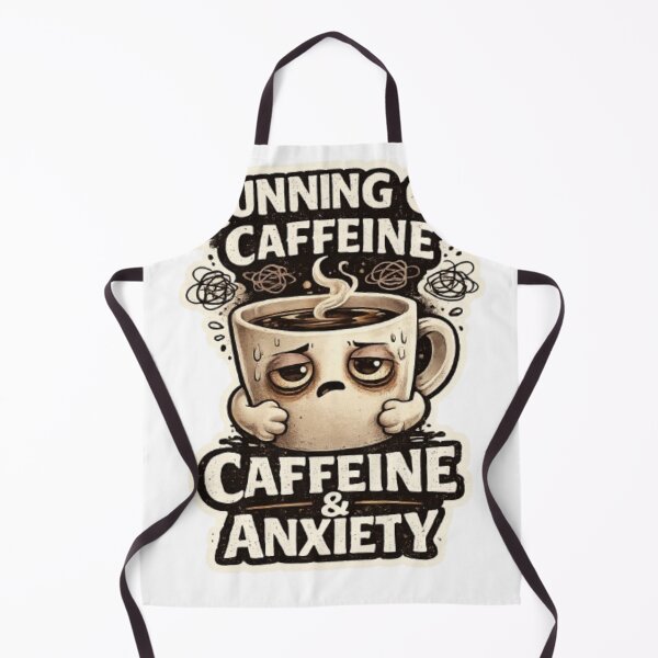 Item preview, Running On Caffeine & Anxiety – Cute Coffee Lover Sticker designed and sold by SimranChhina.