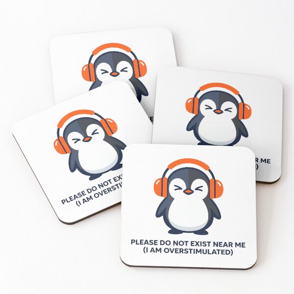Item preview, Sensory Overload Overstimulated Penguin Noise Canceling Headphones Design designed and sold by Osmose-Studio.