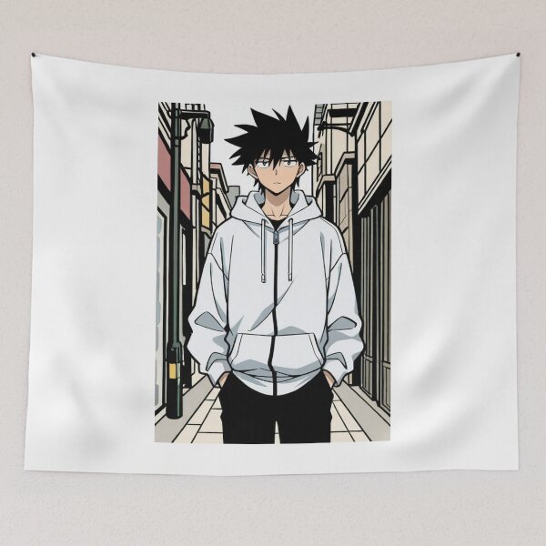 Item preview, Portrait - Elegant man white hoodie urban street designed and sold by AnimeShin.