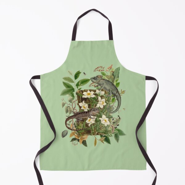 Item preview, Exotic Lizards with Blooming Flowers Tropical Nature Illustration  designed and sold by CanisArtStudio.