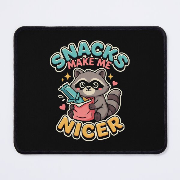 Item preview, Snacks Make Me Nicer Playful Raccoon Lovers with Snack Humor designed and sold by Redgiant87x.