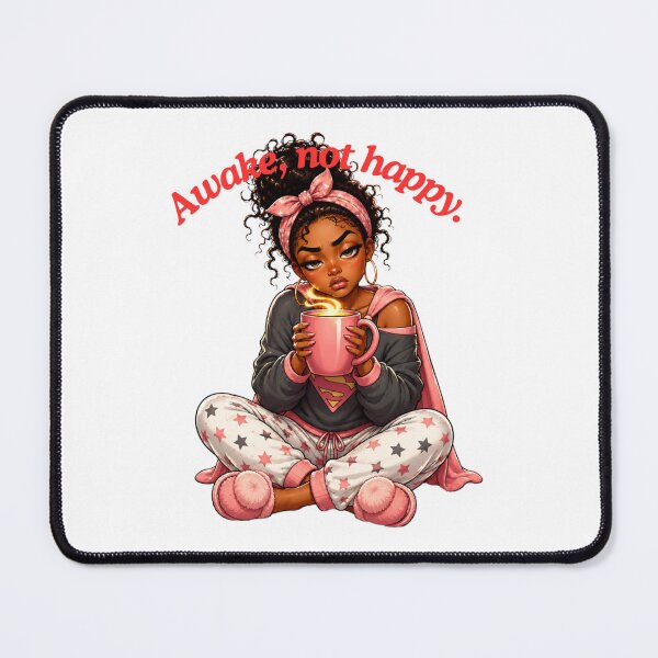 Item preview, Awake Not Happy Funny Coffee Girl T-Shirt designed and sold by Leogasup.