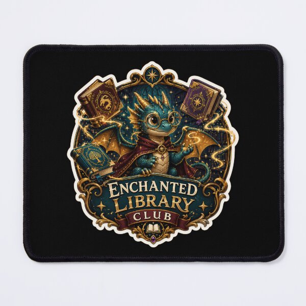 Item preview, Enchanted Library Club Dragon Book Sticker  designed and sold by Sketchlegacy.