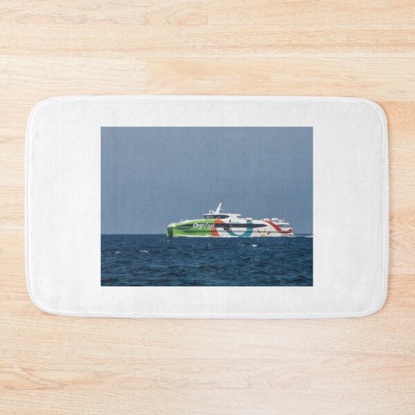 Item preview, Colorful GozoFast Ferry Crossing Open Sea With Waves and Coastal Passenger Transport Service designed and sold by Nmallia.