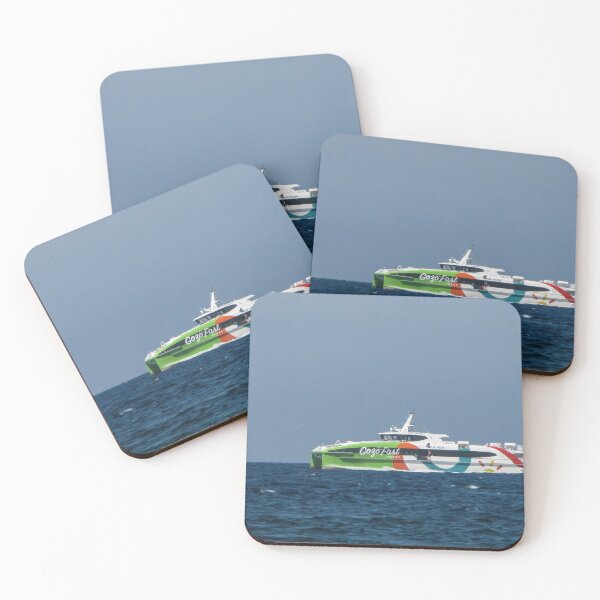 Item preview, Colorful GozoFast Ferry Crossing Open Sea With Waves and Coastal Passenger Transport Service designed and sold by Nmallia.