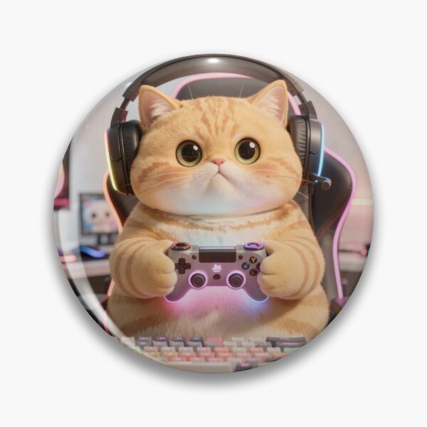 Item preview, Focused Gamer Cat With Headset designed and sold by Moody Vibes Studio.