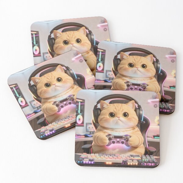 Item preview, Focused Gamer Cat With Headset designed and sold by Moody Vibes Studio.