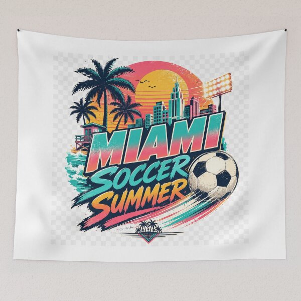 Item preview, Miami Soccer Summer – Retro Beach Match Day Design designed and sold by MySheetMusicArt.