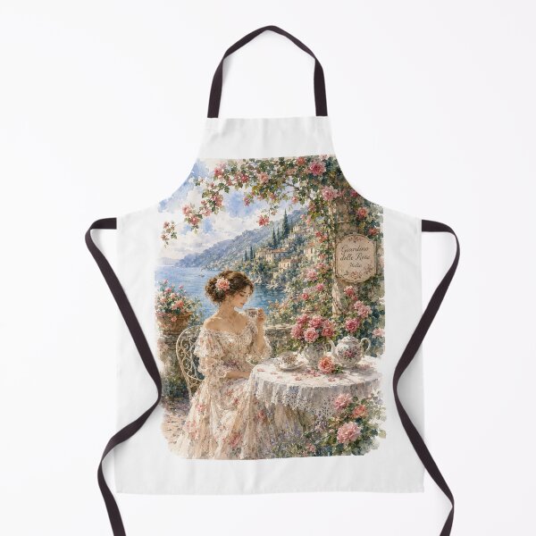 Item preview, Rose Tea in an Italian Garden – Vintage Watercolor Art designed and sold by Blueberry-art23.