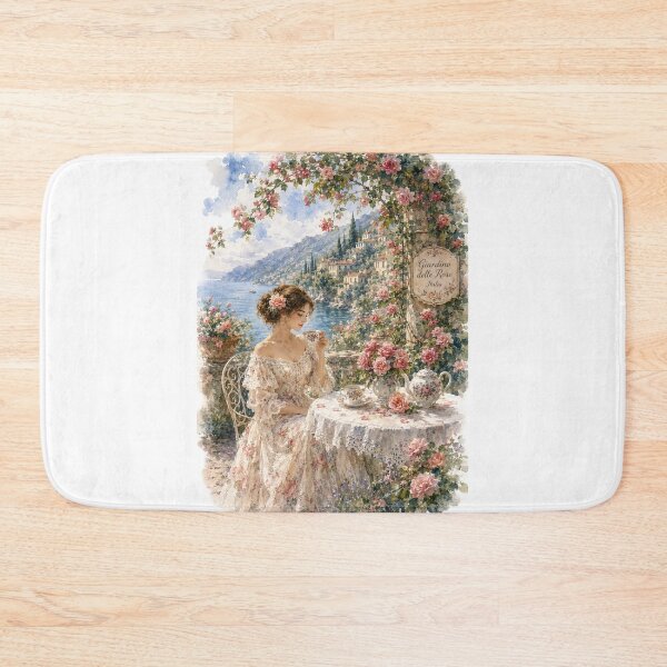Item preview, Rose Tea in an Italian Garden – Vintage Watercolor Art designed and sold by Blueberry-art23.