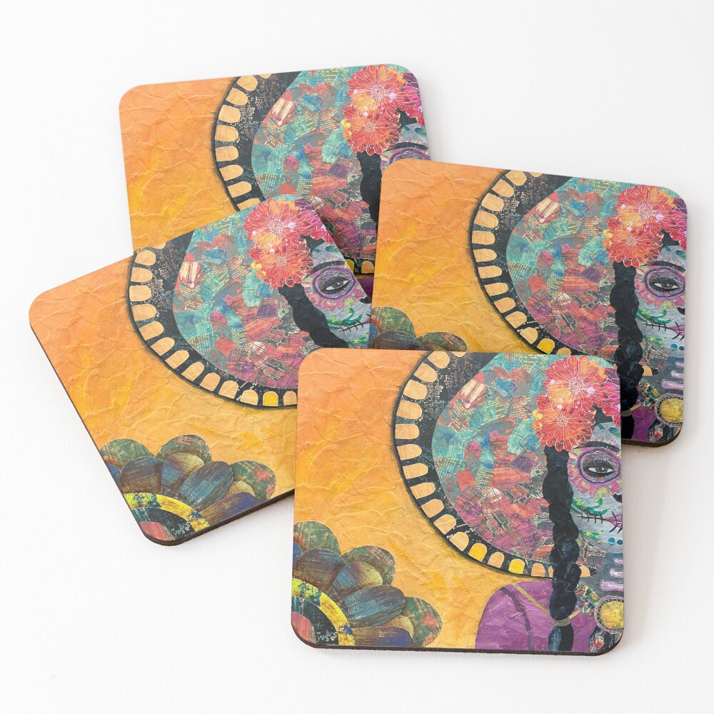 Vista previa del artículo con la obra «Posavasos (lote de 4)», diseñado y vendido por Rivetedgypsy.