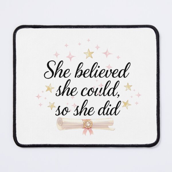 Item preview, She Believed She Could So She Did Quote with Diploma, & Pink/Gold Stars designed and sold by jeweleddesigns.