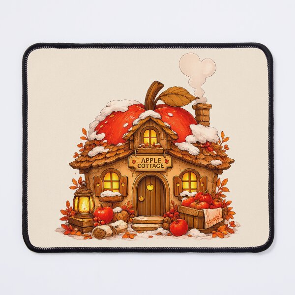 Item preview, Apple Cottage – Cozy Autumn Harvest House Illustration designed and sold by Iras-Art-Corner.