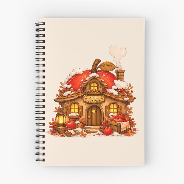 Item preview, Apple Cottage – Cozy Autumn Harvest House Illustration designed and sold by Iras-Art-Corner.