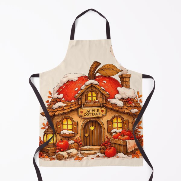 Item preview, Apple Cottage – Cozy Autumn Harvest House Illustration designed and sold by Iras-Art-Corner.