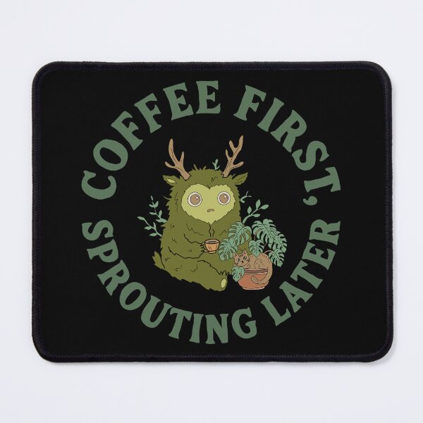 Item preview, Coffee First, Sprouting Later - Forest Spirit Morning Routine designed and sold by LeshanArt.