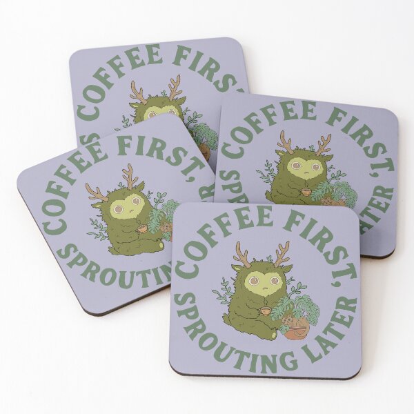 Item preview, Coffee First, Sprouting Later - Forest Spirit Morning Routine designed and sold by LeshanArt.