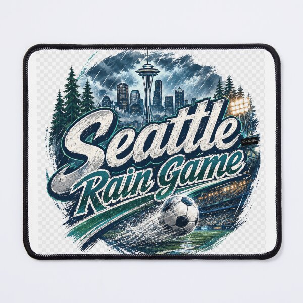Item preview, Seattle Rain Game – Retro Soccer Fan Design designed and sold by MySheetMusicArt.