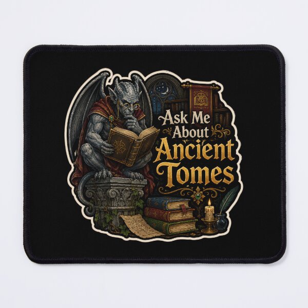 Item preview, Ask Me About Ancient Tomes Gargoyle Sticker  designed and sold by Sketchlegacy.