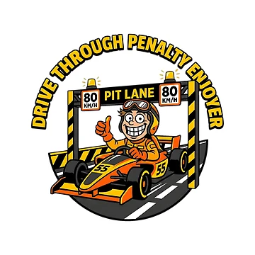 Artwork thumbnail, Drive Through Penalty - Sim Racing Humor by GarageGraphics