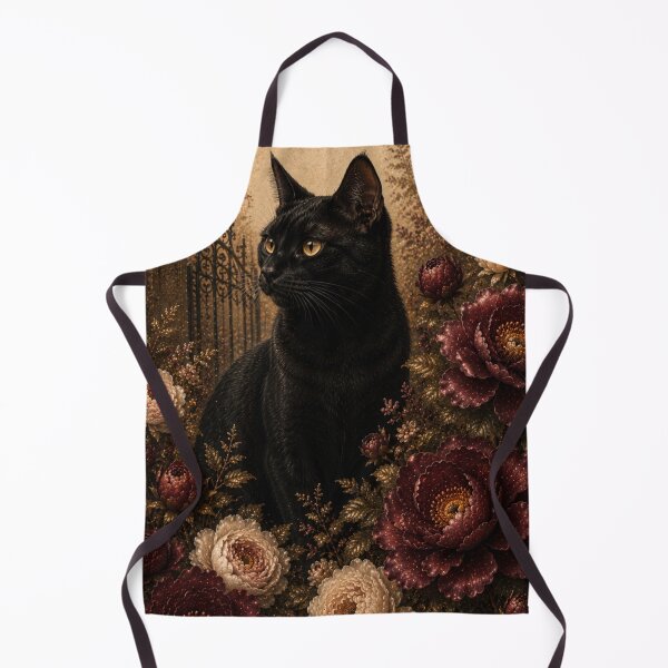 Item preview, Black Cat in Purple Flowers designed and sold by VelarisMoon.