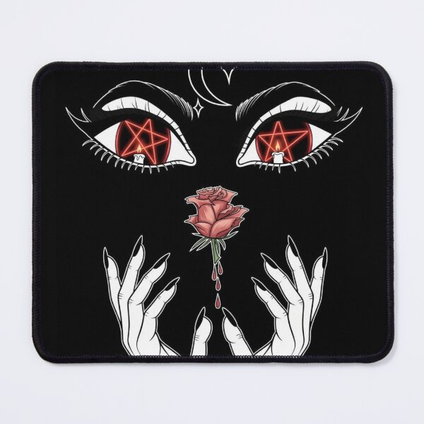 Item preview, Dark Witch Eyes with Pentagram and Bloody Rose – Gothic Occult Art designed and sold by CaylaTay.