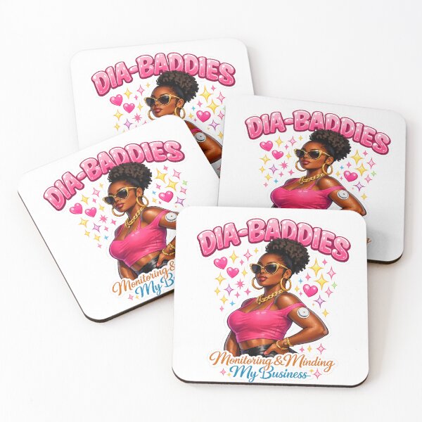 Item preview, DIA-BADDIES Monitoring & Minding My Business Diabetes Black Woman CGM Art T-Shirt designed and sold by Jaded's Cute Clips.
