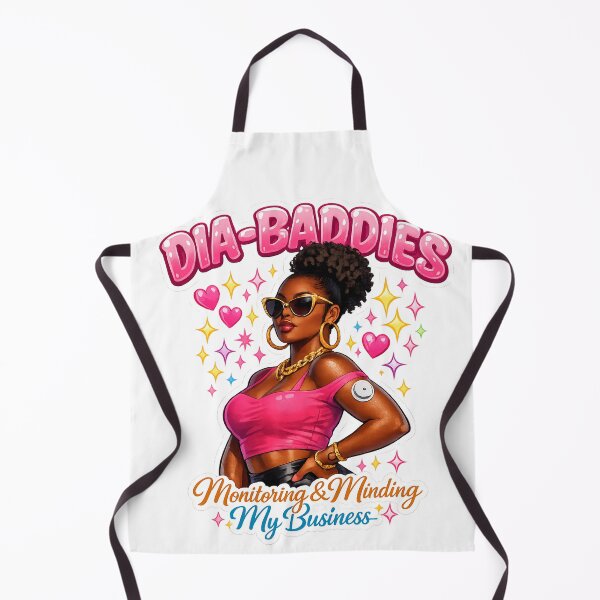 Item preview, DIA-BADDIES Monitoring & Minding My Business Diabetes Black Woman CGM Art T-Shirt designed and sold by Jaded's Cute Clips.