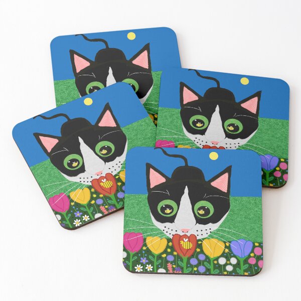 Item preview, The cat looking at a bee designed and sold by Elaine M Hayward .