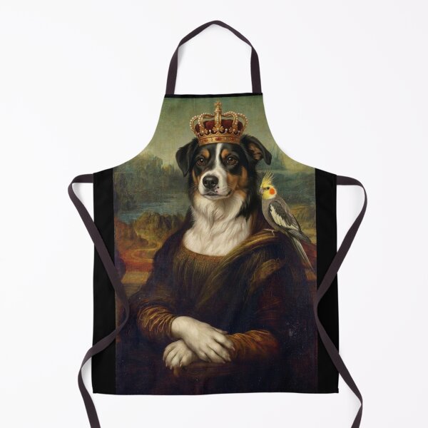 Item preview, Mona Lisa Dog with Cockatiel Parrot Renaissance Art designed and sold by CalineczkaArt.