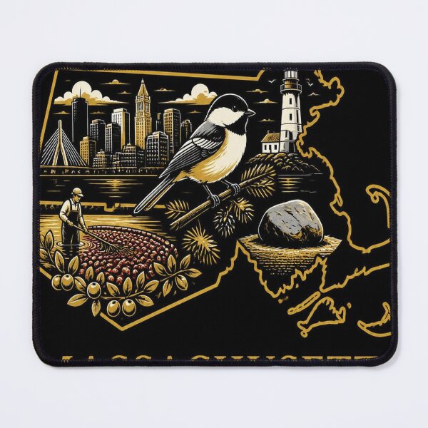 Item preview, Massachusetts Shirt Gold Black State Pride Design designed and sold by SunnyDesign82.