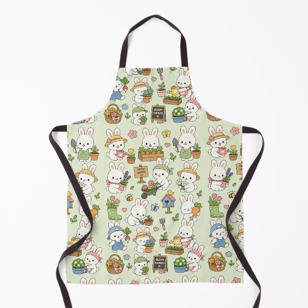 Item preview, Cute Garden Bunny Kawaii Pattern designed and sold by Soft Berry Studio.