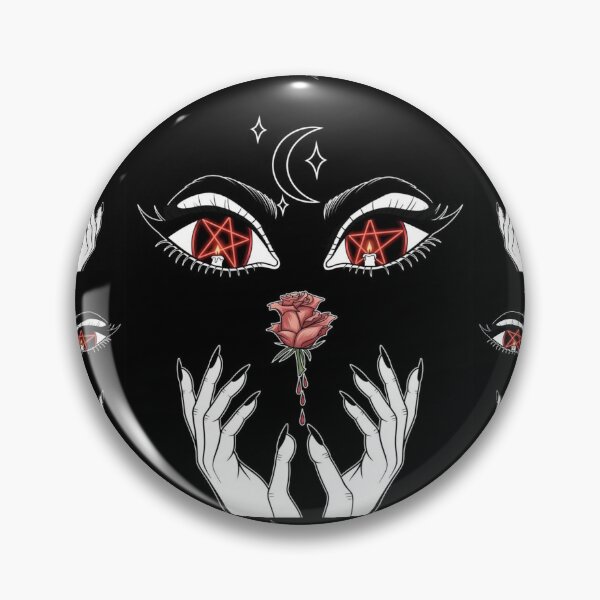 Item preview, Dark Witch Eyes with Pentagram and Bloody Rose – Gothic Occult Art v2 designed and sold by CaylaTay.